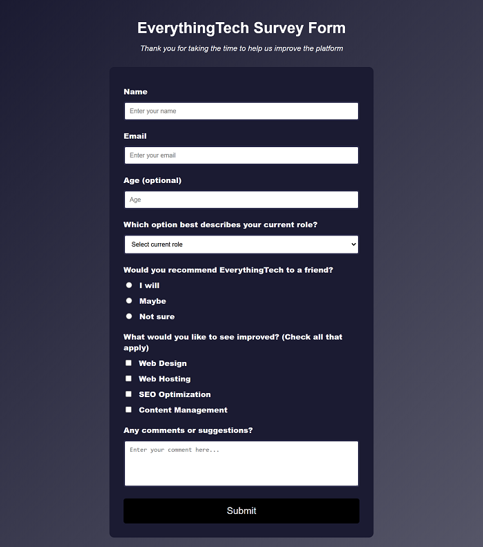 Survey Form